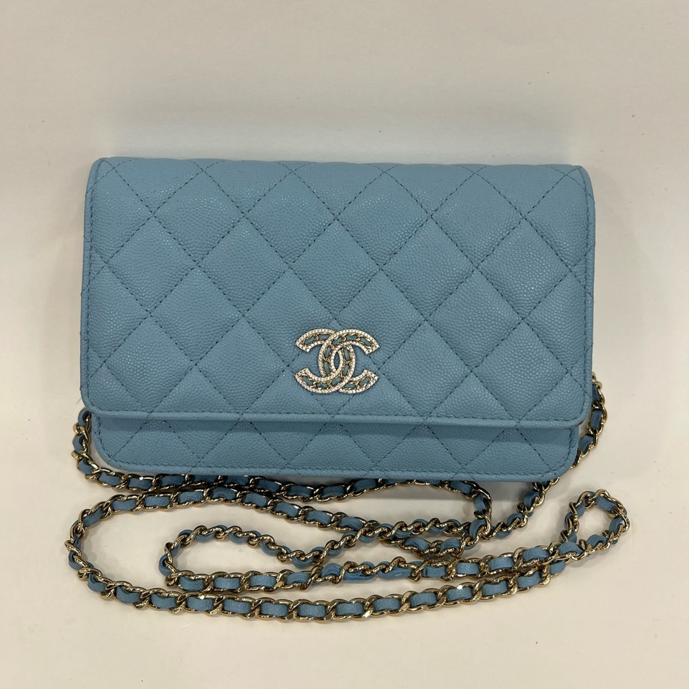 Chanel Crystal Woven CC Wallet on Chain
